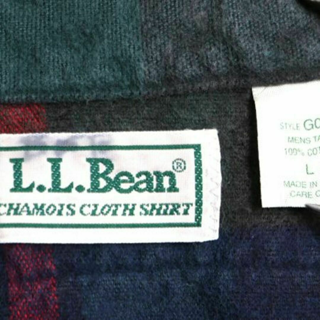 L.L.Bean(エルエルビーン)の90s USA製 エルエルビーン チェック シャモア クロス 長袖 シャツ L メンズのトップス(シャツ)の商品写真