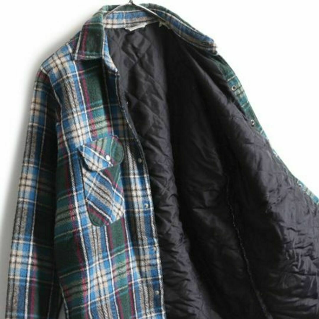 ネルシャツ 厚手 シャツジャケット キルティング アメリカ Lサイズ