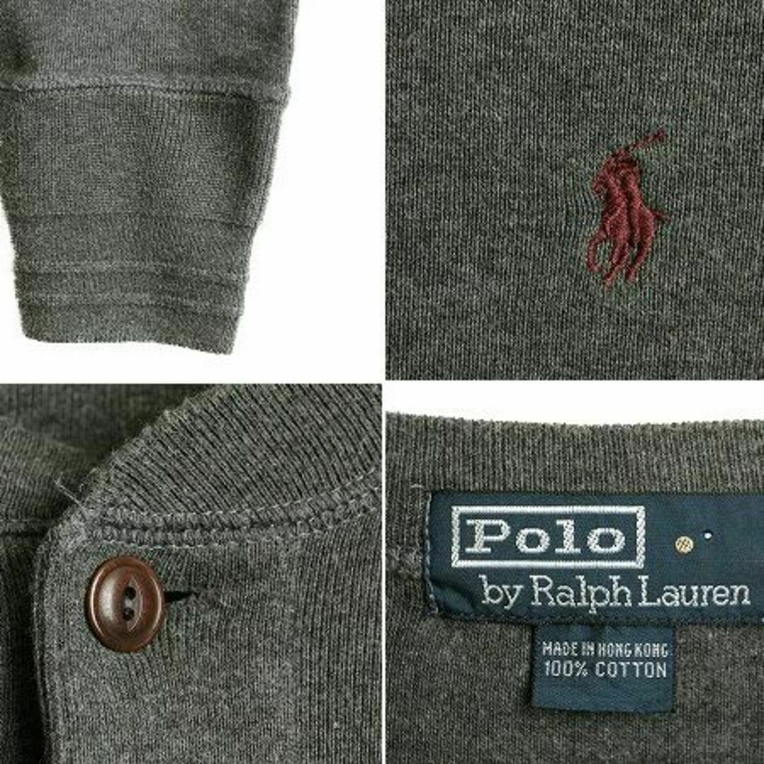 Ralph Lauren(ラルフローレン)の90s ポロ ラルフローレン ヘンリーネック 長袖 Tシャツ S ワンポイント メンズのトップス(Tシャツ/カットソー(七分/長袖))の商品写真