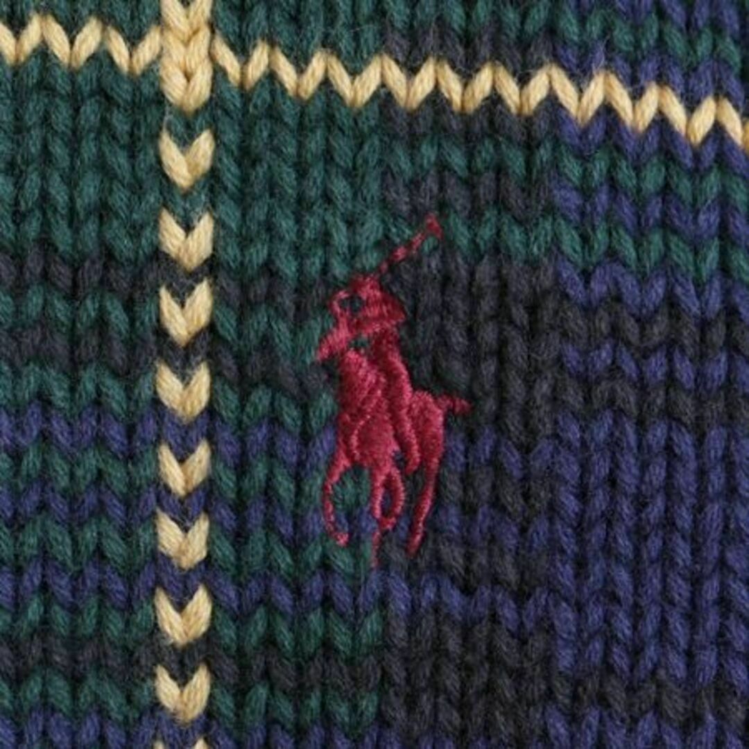 Ralph Lauren(ラルフローレン)の90s ポロ ラルフローレン チェック コットン ニット セーター L タータン メンズのトップス(ニット/セーター)の商品写真