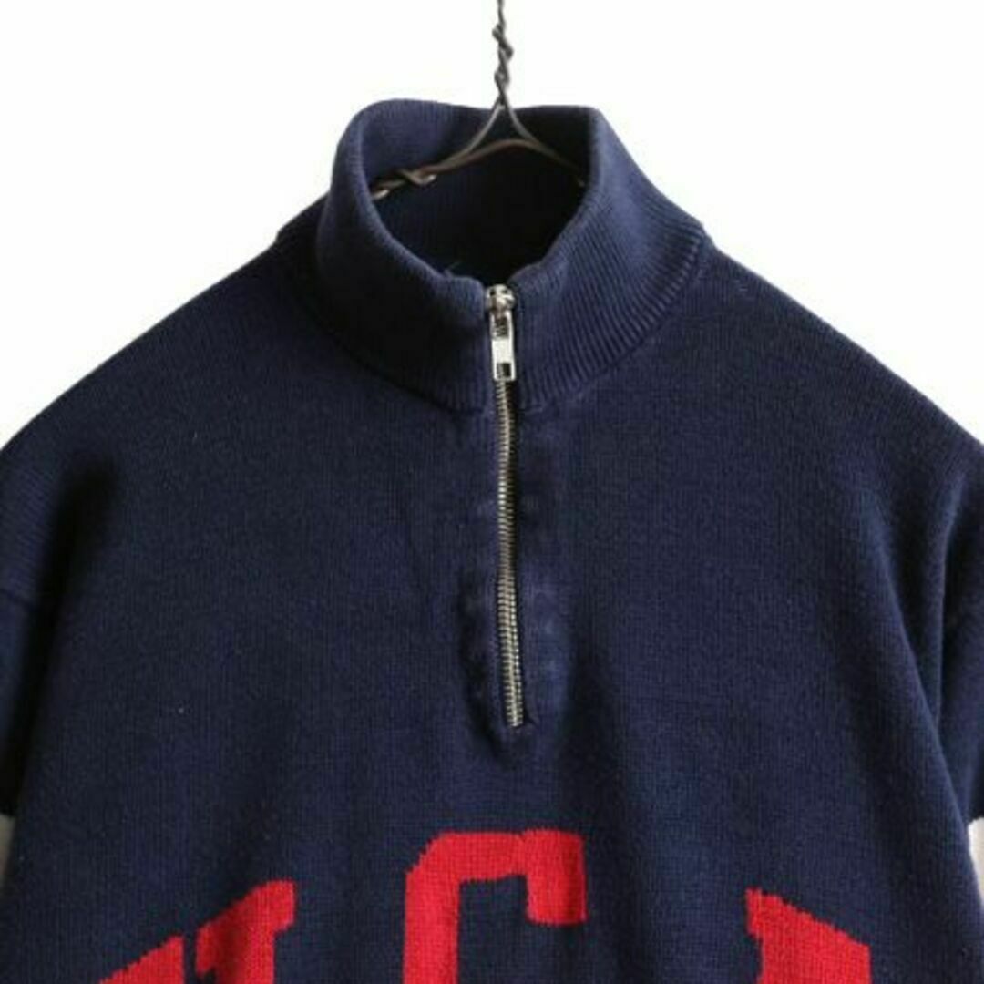 Ralph Lauren(ラルフローレン)の80s ラルフローレン ハーフジップ コットン ニット セーター S ハイネック メンズのトップス(ニット/セーター)の商品写真