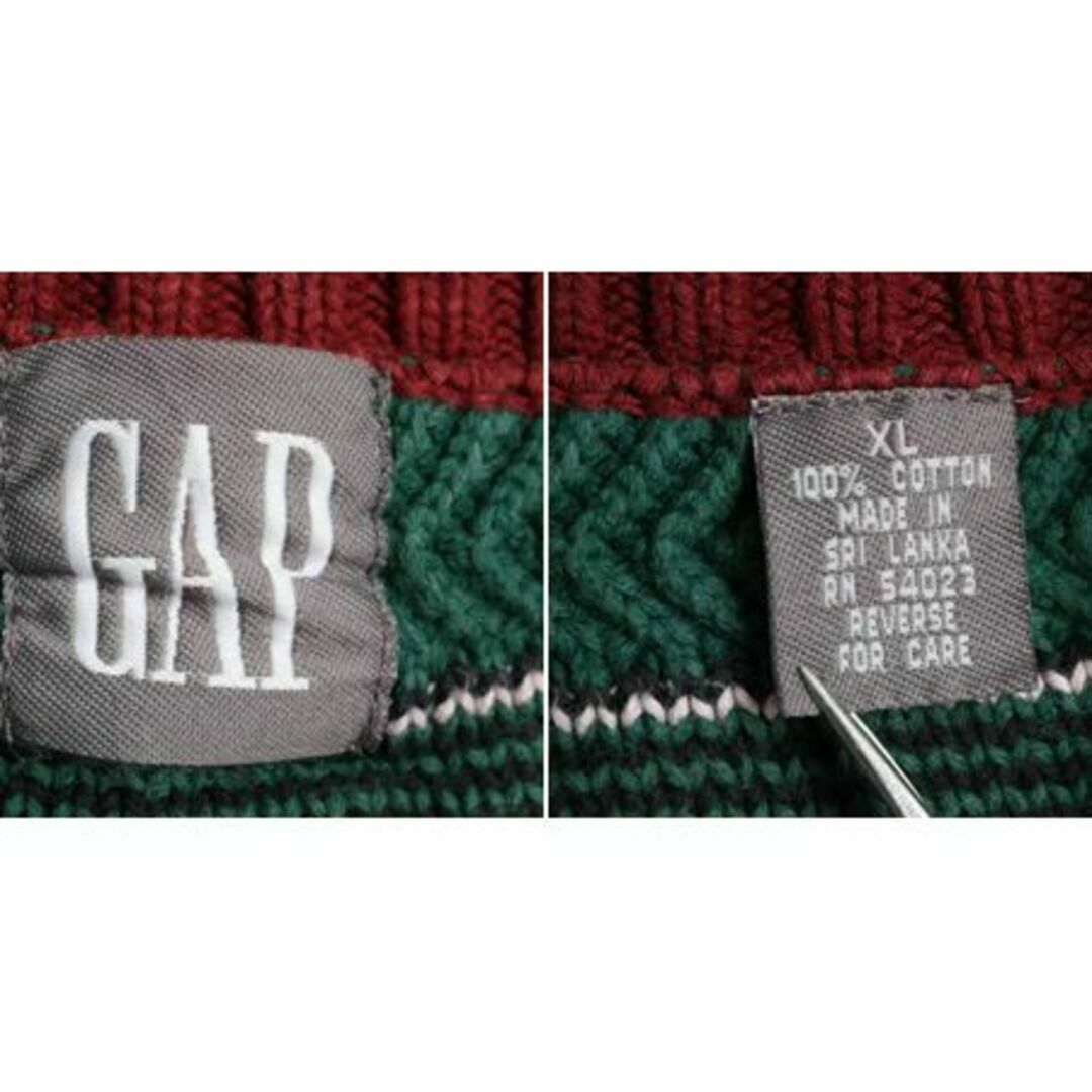 90s 旧タグ OLD GAP コットン チルデン ニット セーター XL 濃赤 90s 旧タグ OLD GAP コットン チルデン ニット セーター XL 濃赤
