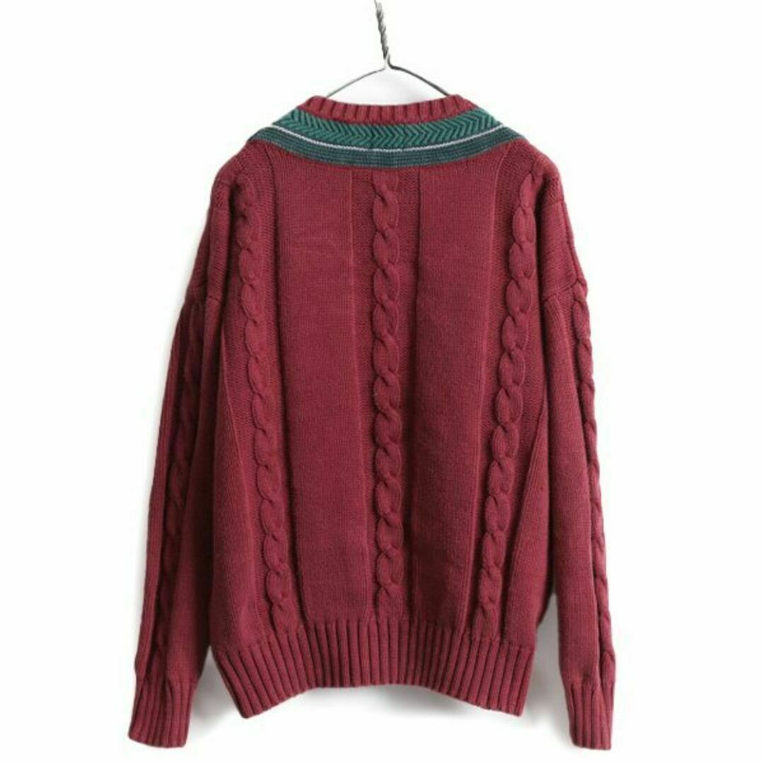 90s 旧タグ OLD GAP コットン チルデン ニット セーター XL 濃赤 90s 旧タグ OLD GAP コットン チルデン ニット セーター XL 濃赤
