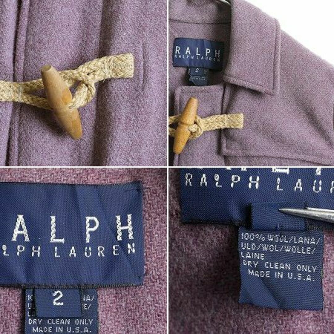 Ralph Lauren(ラルフローレン)の80s USA製 ラルフローレン ショート ダッフル コート S ジャケット 紫 レディースのジャケット/アウター(ダッフルコート)の商品写真