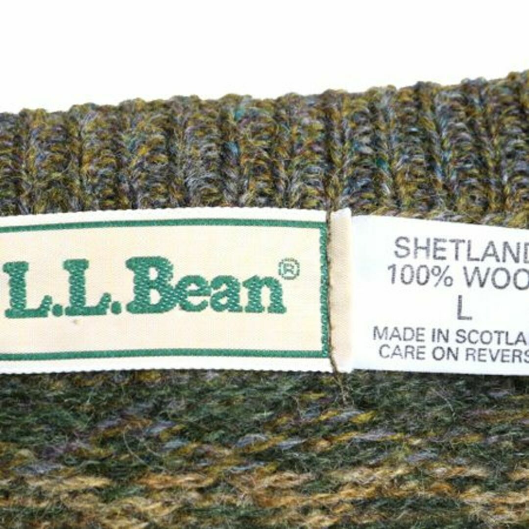 L.L.Bean(エルエルビーン)の90s エルエルビーン フェアアイル シェットランドウール ニット セーター L メンズのトップス(ニット/セーター)の商品写真