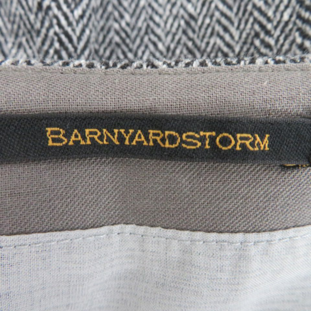BARNYARDSTORM(バンヤードストーム)のバンヤードストーム カットソー 七分袖 ヘリンボーン柄 ウール混 0 黒 レディースのトップス(その他)の商品写真
