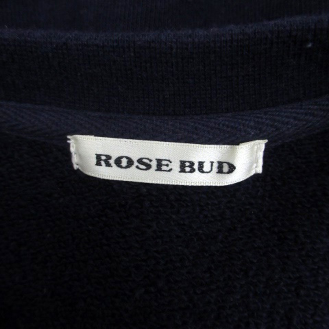ROSE BUD(ローズバッド)のローズバッド カットソー ラウンドネック 長袖 ビジュー F 紺 ネイビー レディースのトップス(カットソー(長袖/七分))の商品写真