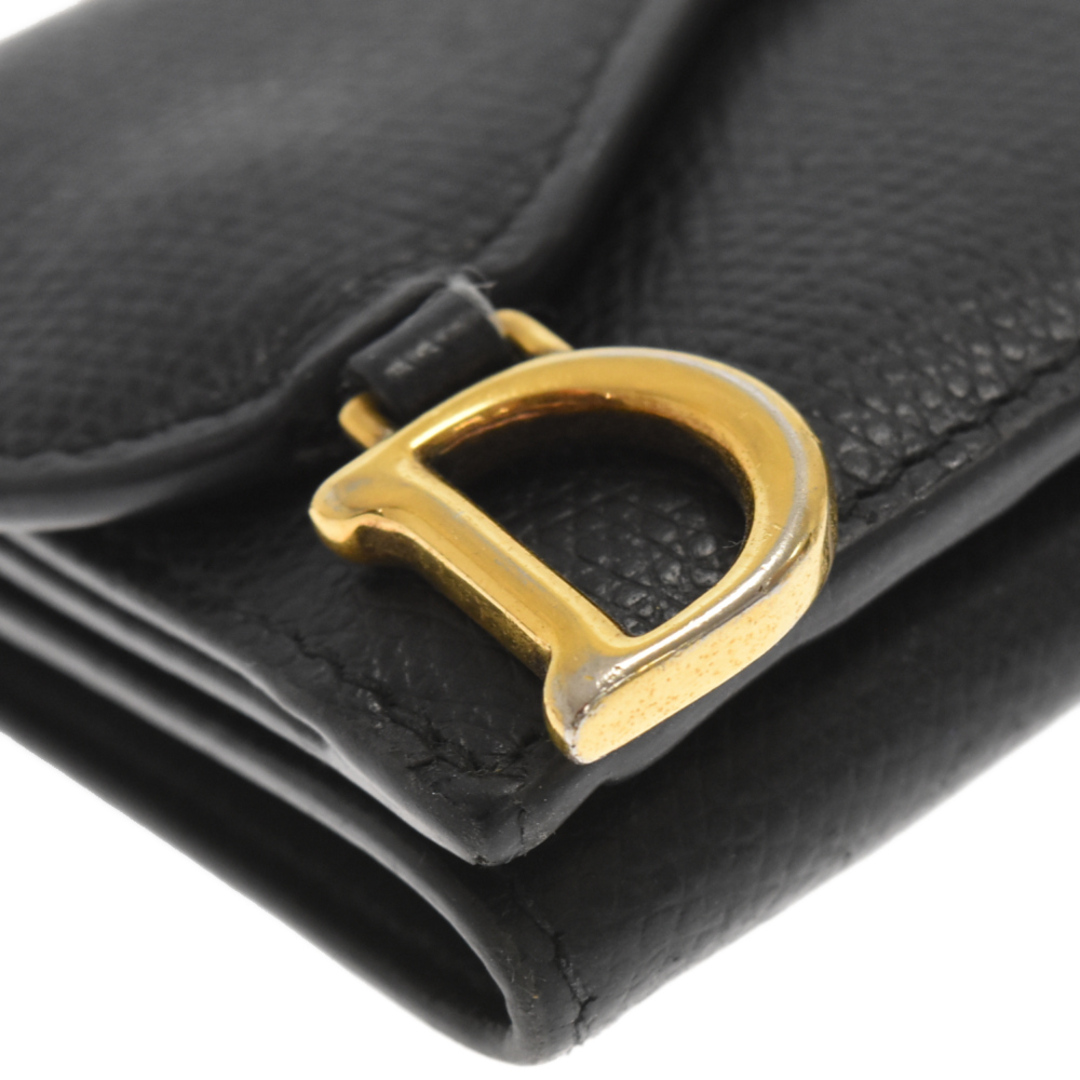 Christian Dior クリスチャンディオール サドルロータス レザーコンパクトウォレット ブラック 三つ折り財布 3