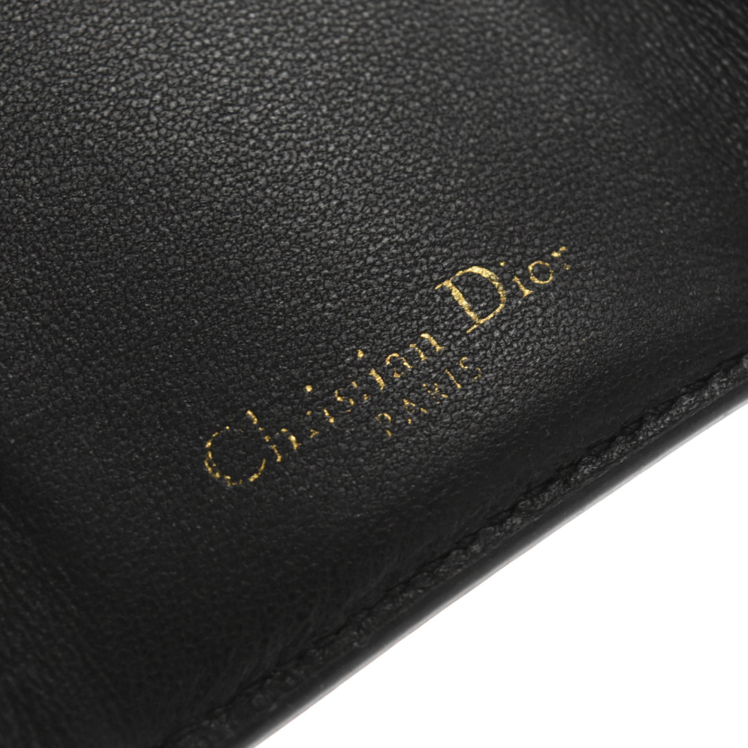 Christian Dior(クリスチャンディオール)のChristian Dior クリスチャンディオール サドルロータス レザーコンパクトウォレット ブラック 三つ折り財布 メンズのファッション小物(折り財布)の商品写真