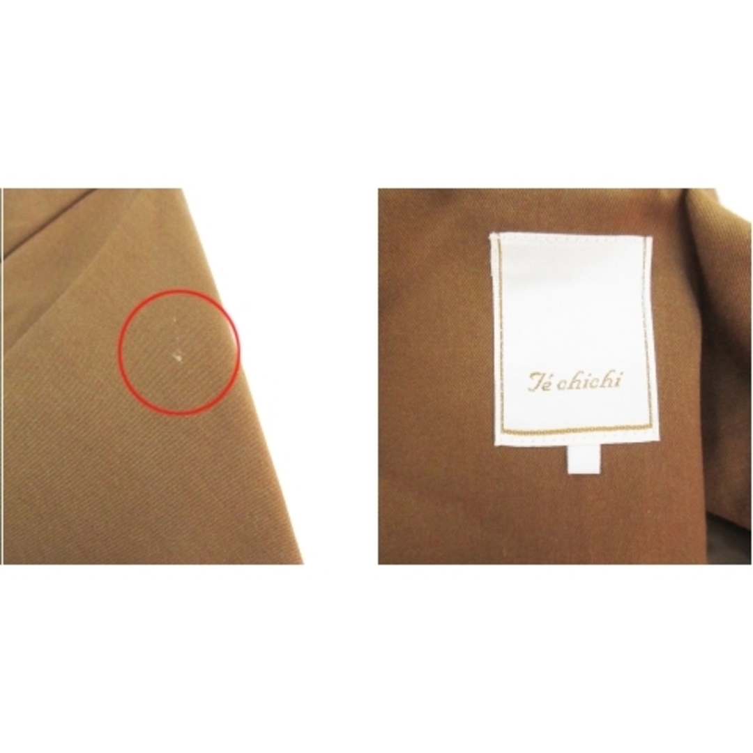 Techichi(テチチ)のテチチ ノーカラーコート スプリングコート ロング丈 ダブルボタン M ブラウン レディースのジャケット/アウター(スプリングコート)の商品写真