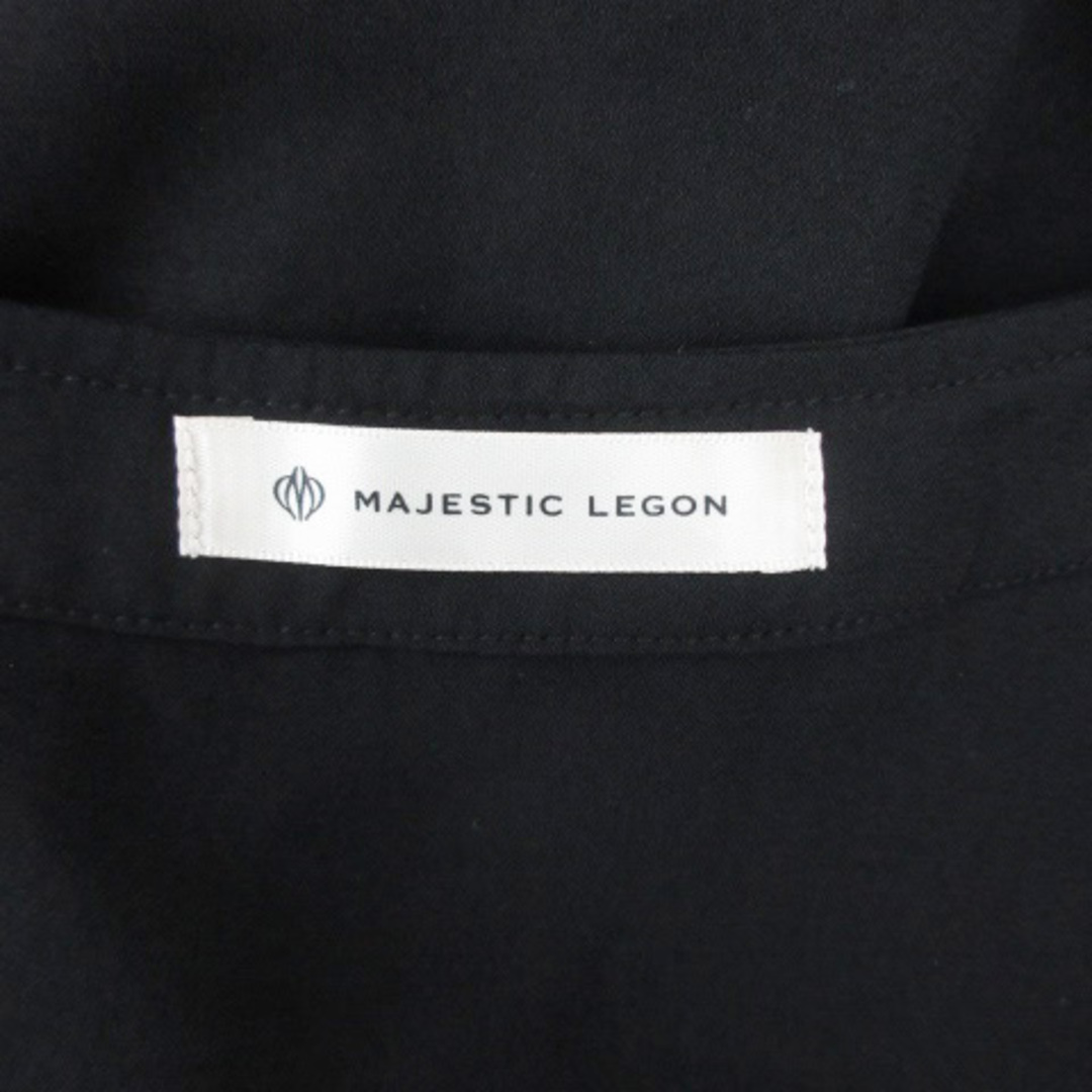 MAJESTIC LEGON(マジェスティックレゴン)のマジェスティックレゴン ブルゾンジャケット ミドル丈 七分袖 薄手 M 黒 レディースのジャケット/アウター(ブルゾン)の商品写真