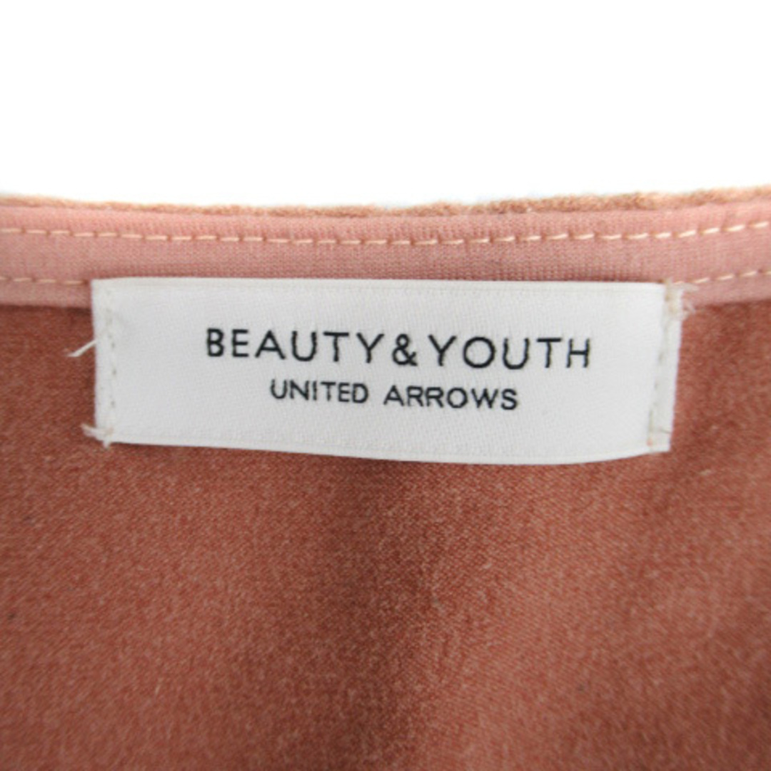 BEAUTY&YOUTH UNITED ARROWS(ビューティアンドユースユナイテッドアローズ)のB&Y ユナイテッドアローズ カットソー 五分袖 スエード調 ピンクベージュ レディースのトップス(その他)の商品写真