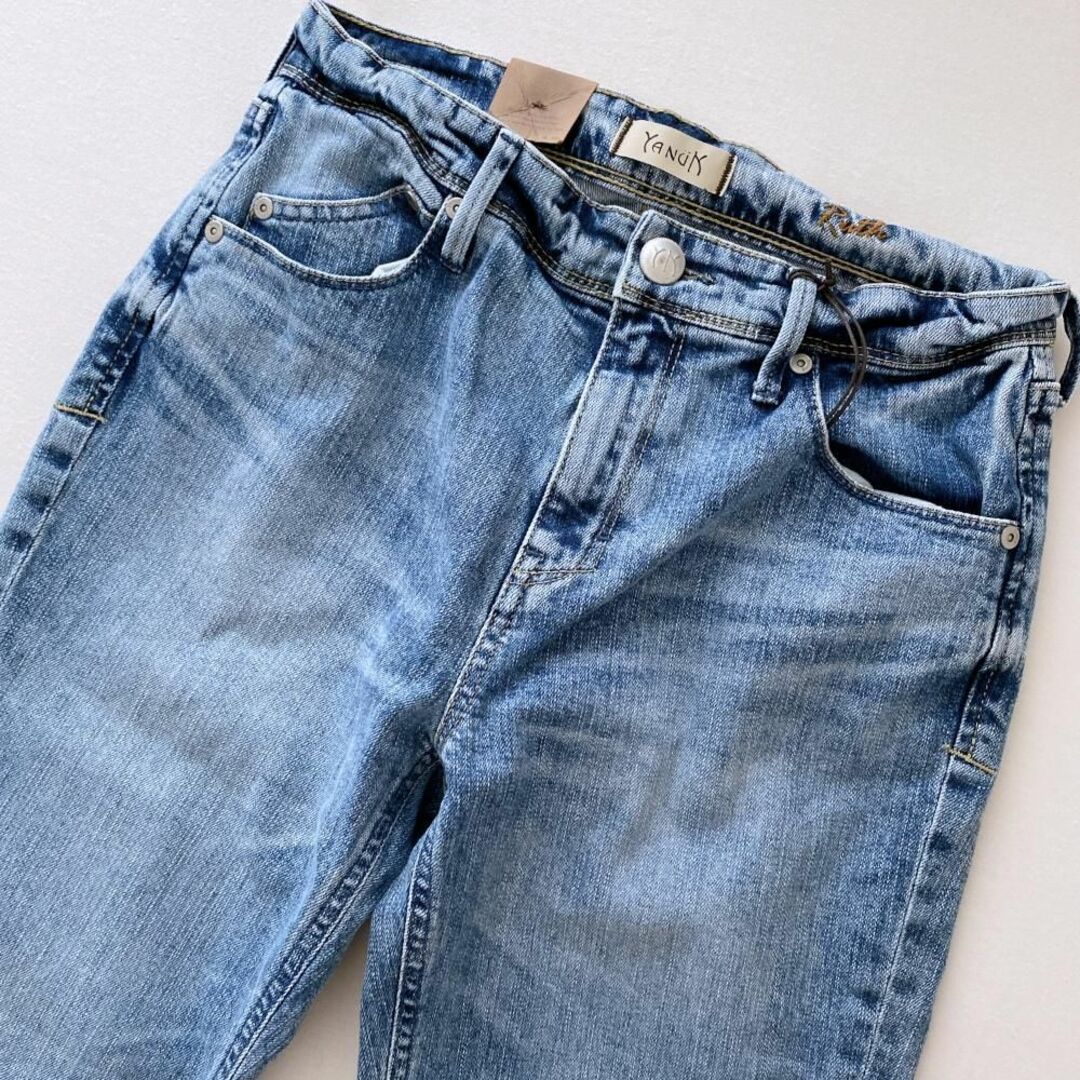 新品✨ヤヌーク ルース カットオフ ストレッチ スリムテーパードデニム