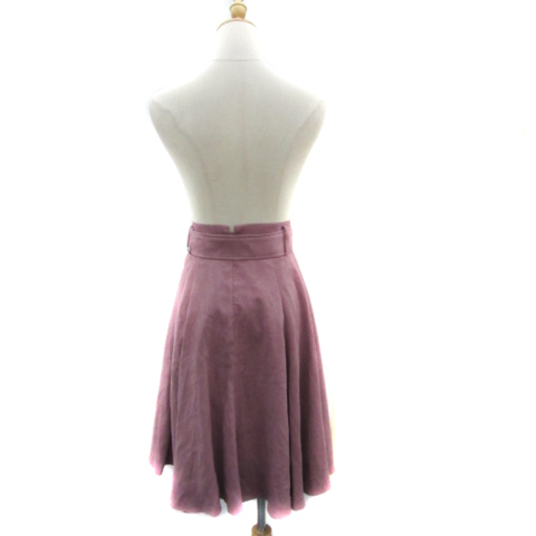 Apuweiser-riche(アプワイザーリッシェ)のアプワイザーリッシェ フレアスカート スエード調 ウエストベルト付き 1 ピンク レディースのスカート(ひざ丈スカート)の商品写真