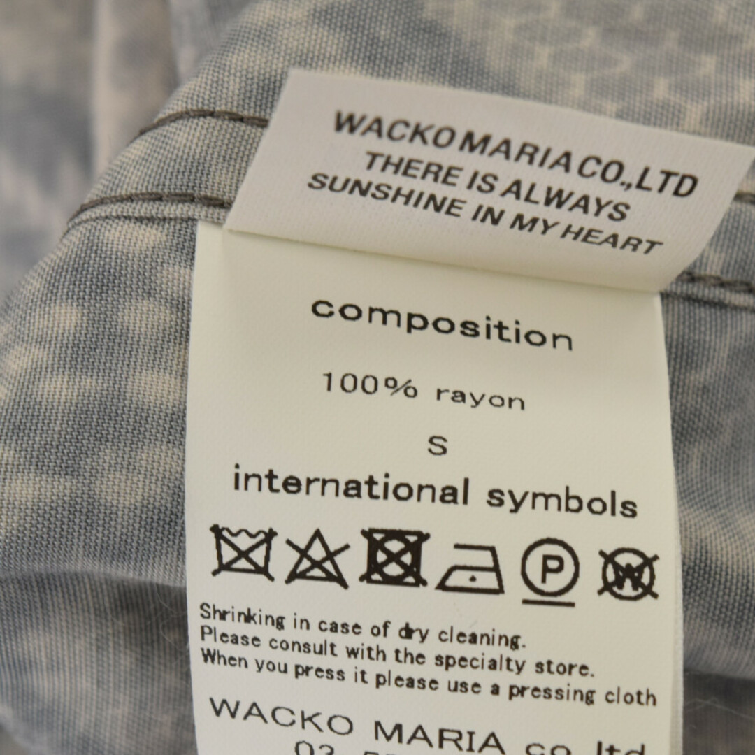 WACKO MARIA ワコマリア 20AW HAWAIIAN SHIRT L/S パイソン柄 長袖ハワイアンシャツ グレー  20FWE-WMS-HI03