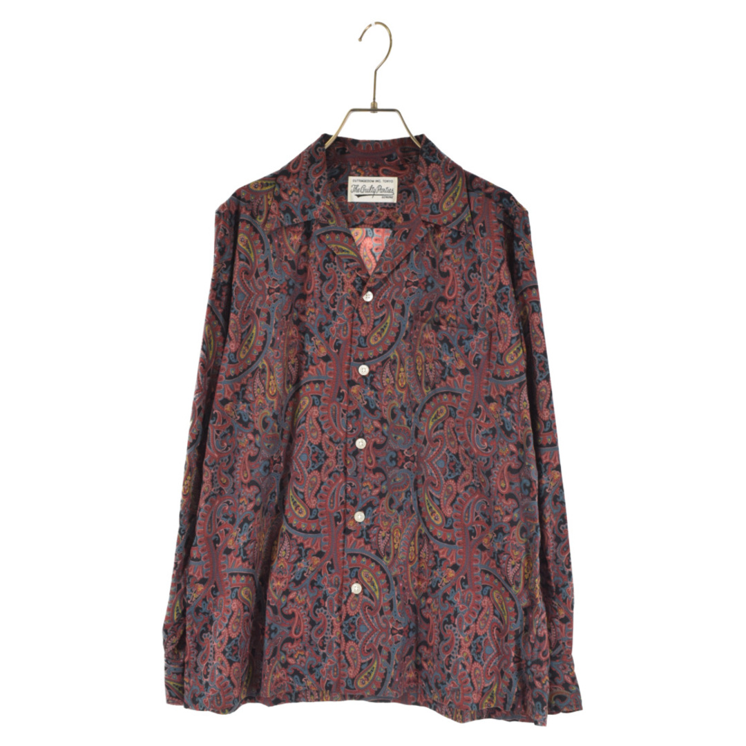 WACKO MARIA ワコマリア 18AW PAISLEY OPEN COLLAR SHIRT ペイズリー オープンカラー長袖シャツ バーガンディ 18FW-WMS-OC08