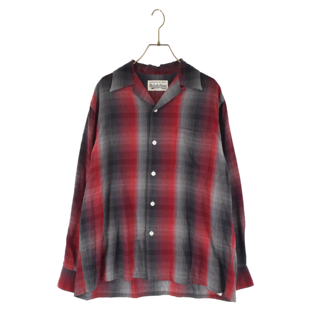 WACKO MARIA ワコマリア 60'S OMBRE CHECK OPEN COLLAR SHIRT オンブレチェック柄 オープンカラーシャツ ブラック/レッド