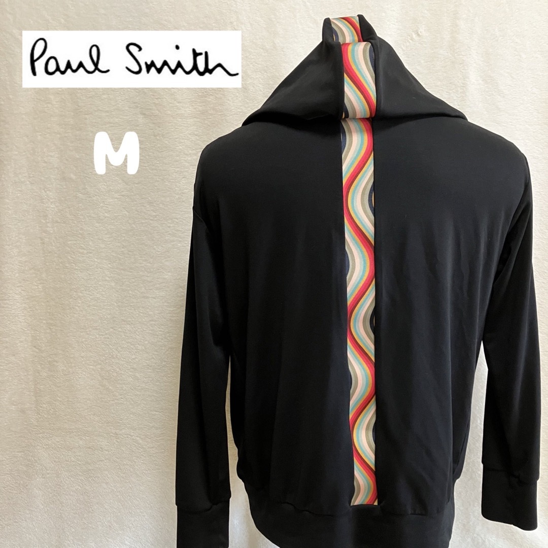 Paul Smith(ポールスミス)のポールスミス プルオーバー マルチカラーライン パーカー ブラック メンズのトップス(パーカー)の商品写真