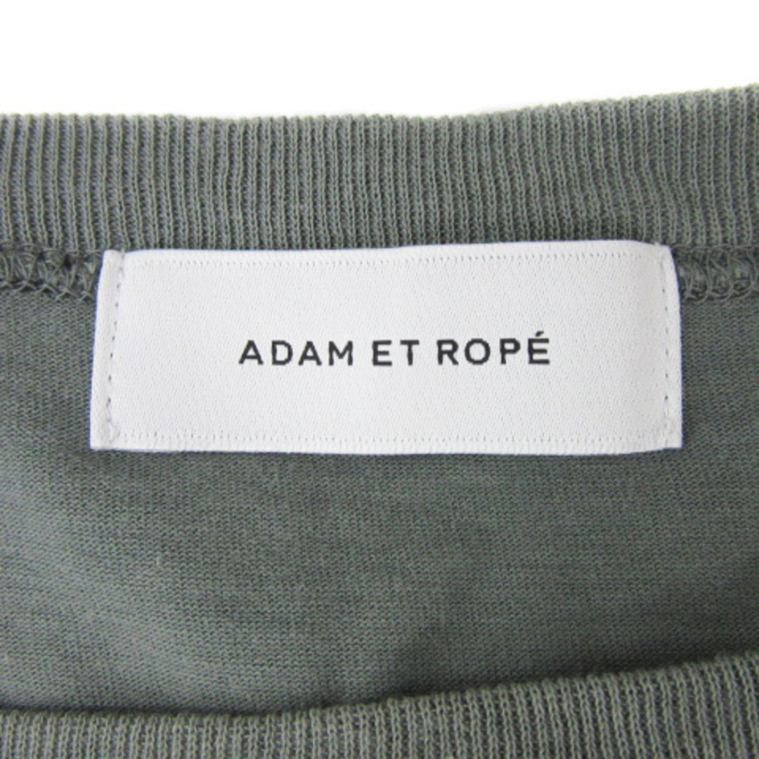 Adam et Rope'(アダムエロぺ)のアダムエロペ Tシャツ カットソー 長袖 ラウンドネック 無地 F カーキ レディースのトップス(Tシャツ(長袖/七分))の商品写真