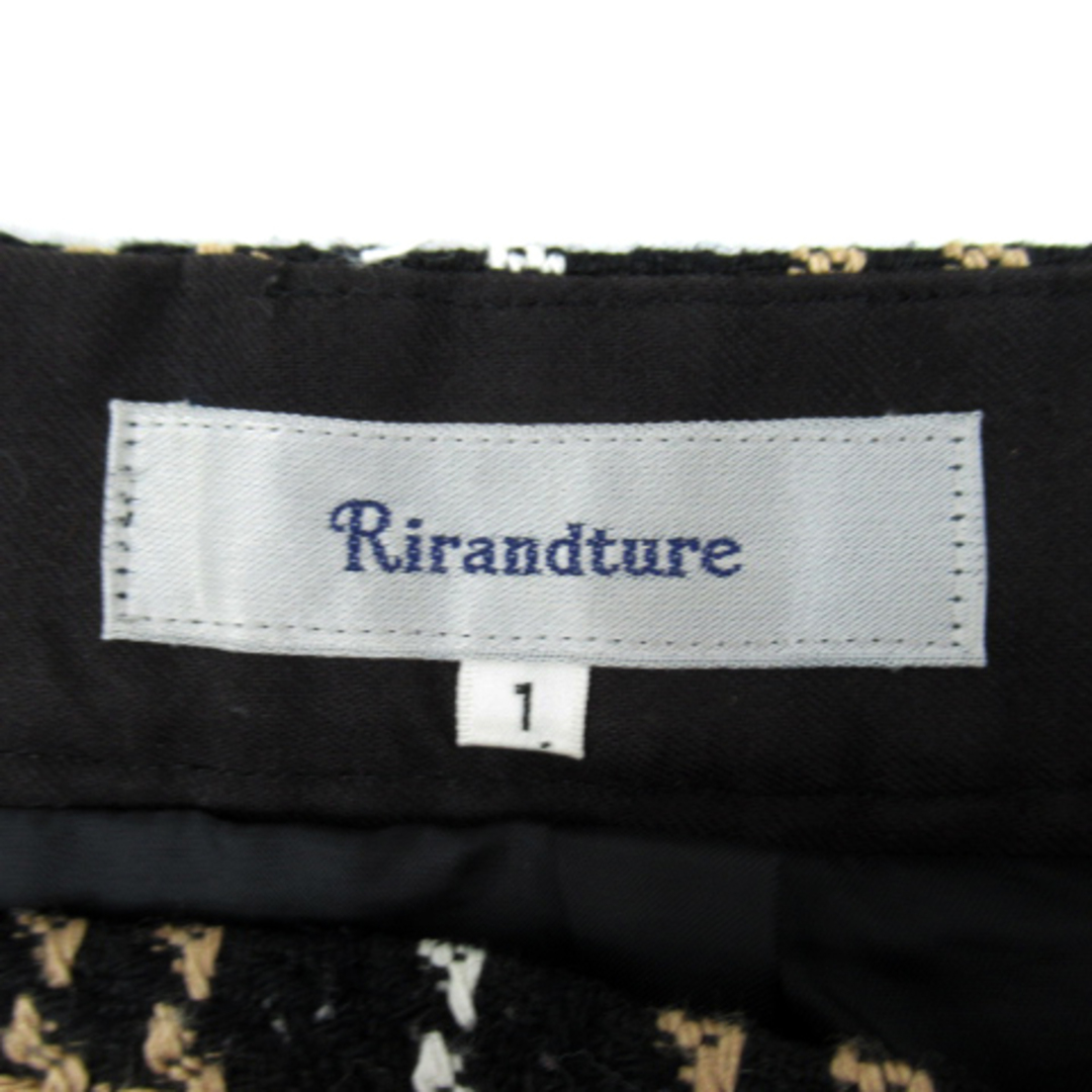 Rirandture(リランドチュール)のリランドチュール 台形スカート ミニ丈 チェック柄 刺繍 ウール混 1 黒 茶 レディースのスカート(ミニスカート)の商品写真