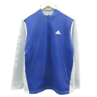 アディダス(adidas)のアディダス スポーツウエア カットソー 長袖 ハーフジップ プリント M 青(その他)