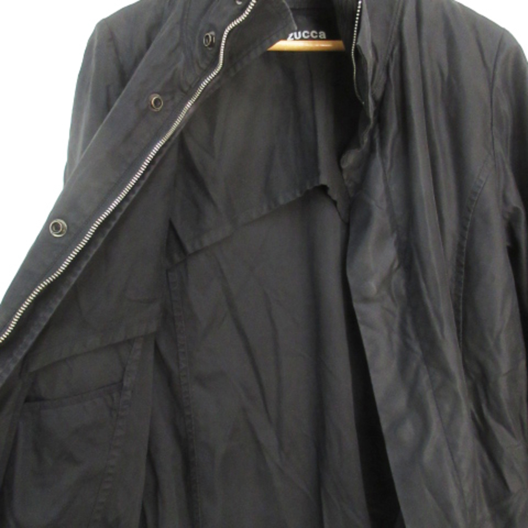 ZUCCa(ズッカ)のズッカ ブルゾンジャケット ロング丈 スタンドカラー ダブルジップ M 黒 メンズのジャケット/アウター(ブルゾン)の商品写真