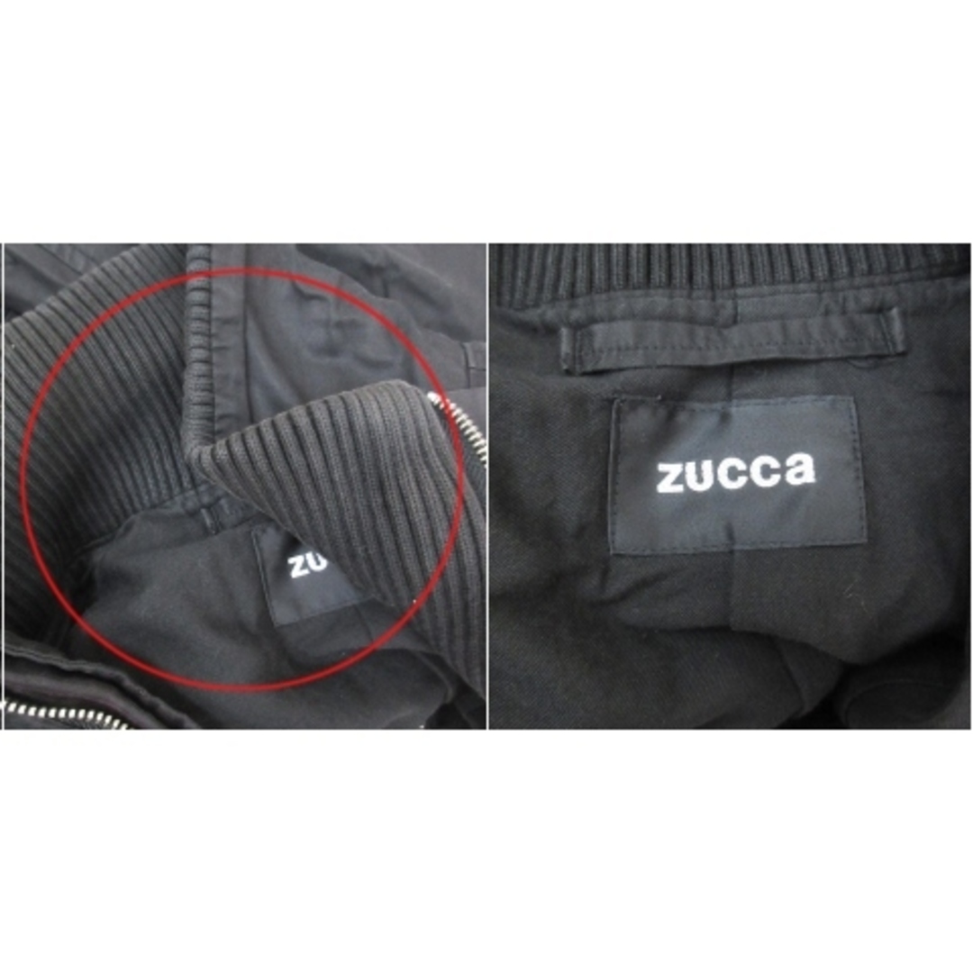 ZUCCa(ズッカ)のズッカ ブルゾンジャケット ロング丈 スタンドカラー ダブルジップ M 黒 メンズのジャケット/アウター(ブルゾン)の商品写真
