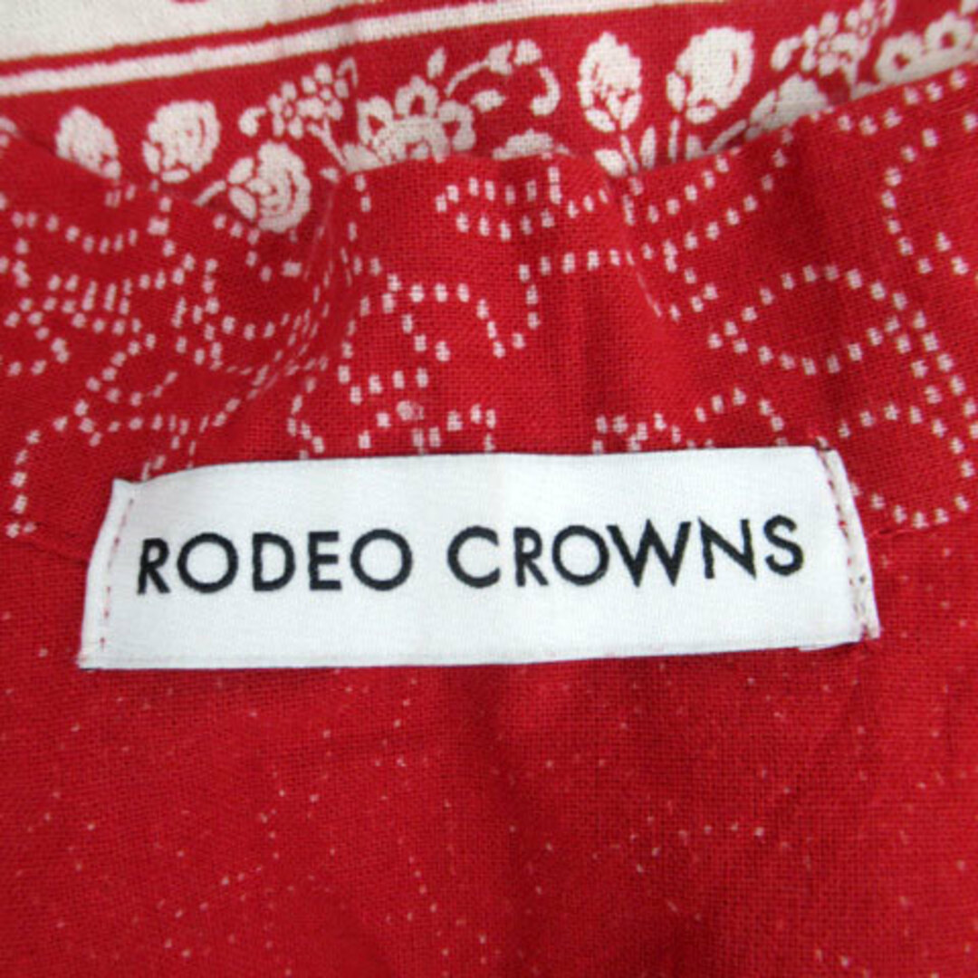 RODEO CROWNS(ロデオクラウンズ)のロデオクラウンズ シャツワンピース マキシ丈 ロング丈 長袖 総柄 F 赤 レディースのワンピース(ロングワンピース/マキシワンピース)の商品写真