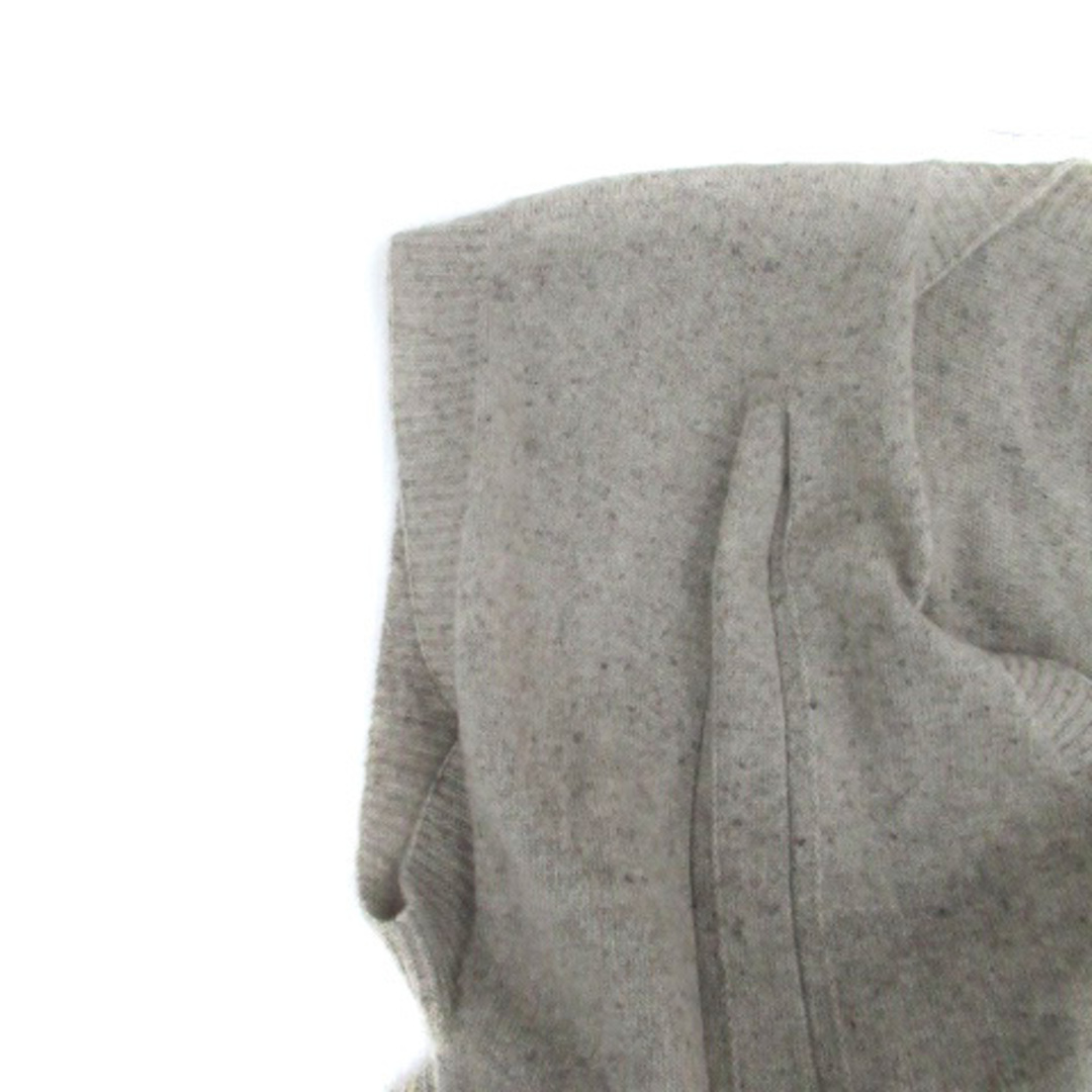 iliann loeb(イリアンローヴ)のイリアンローブ ニットワンピース Vネック 半袖 ベルト付き ウール グレー レディースのワンピース(ロングワンピース/マキシワンピース)の商品写真