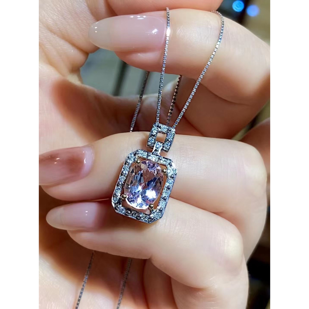 天然モルガナイト ダイヤ リング 2.95ct k18 # - アクセサリー