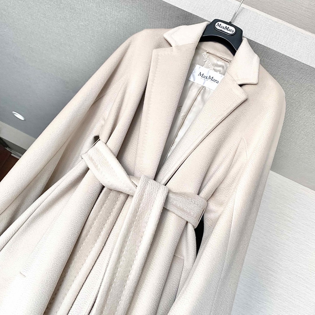 MaxMara 最高級白タグ　ベルテッドコート　アルパカ　38