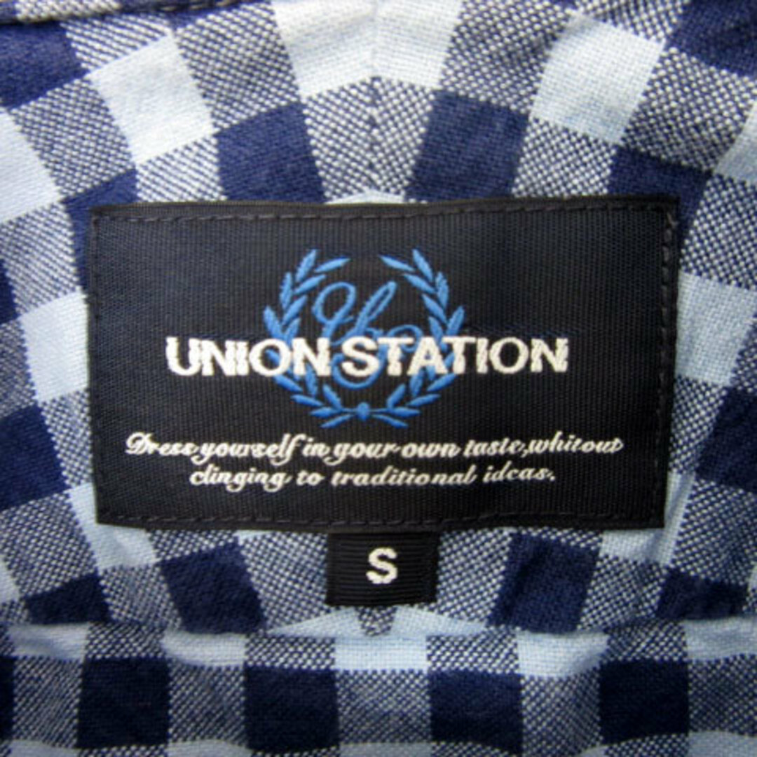 UNION STATION(ユニオンステーション)のユニオンステーション カジュアルシャツ 長袖 ギンガムチェック柄 S 青 水色 レディースのトップス(シャツ/ブラウス(長袖/七分))の商品写真