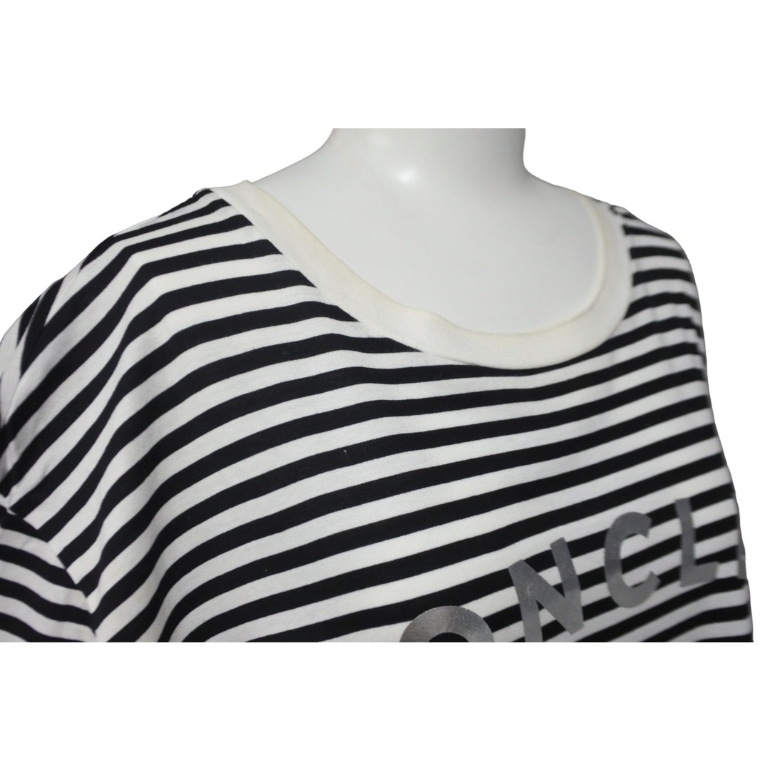 MONCLER - MONCLER モンクレール ボーダー ロゴ 半袖Tシャツ ブラック