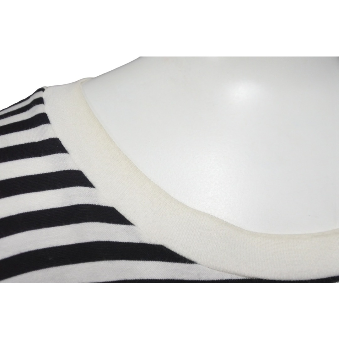 MONCLER モンクレール ボーダー ロゴ 半袖Ｔシャツ ブラック ホワイト シルバー トップス G10918C7E010 829GR 良品 XL  55615 4