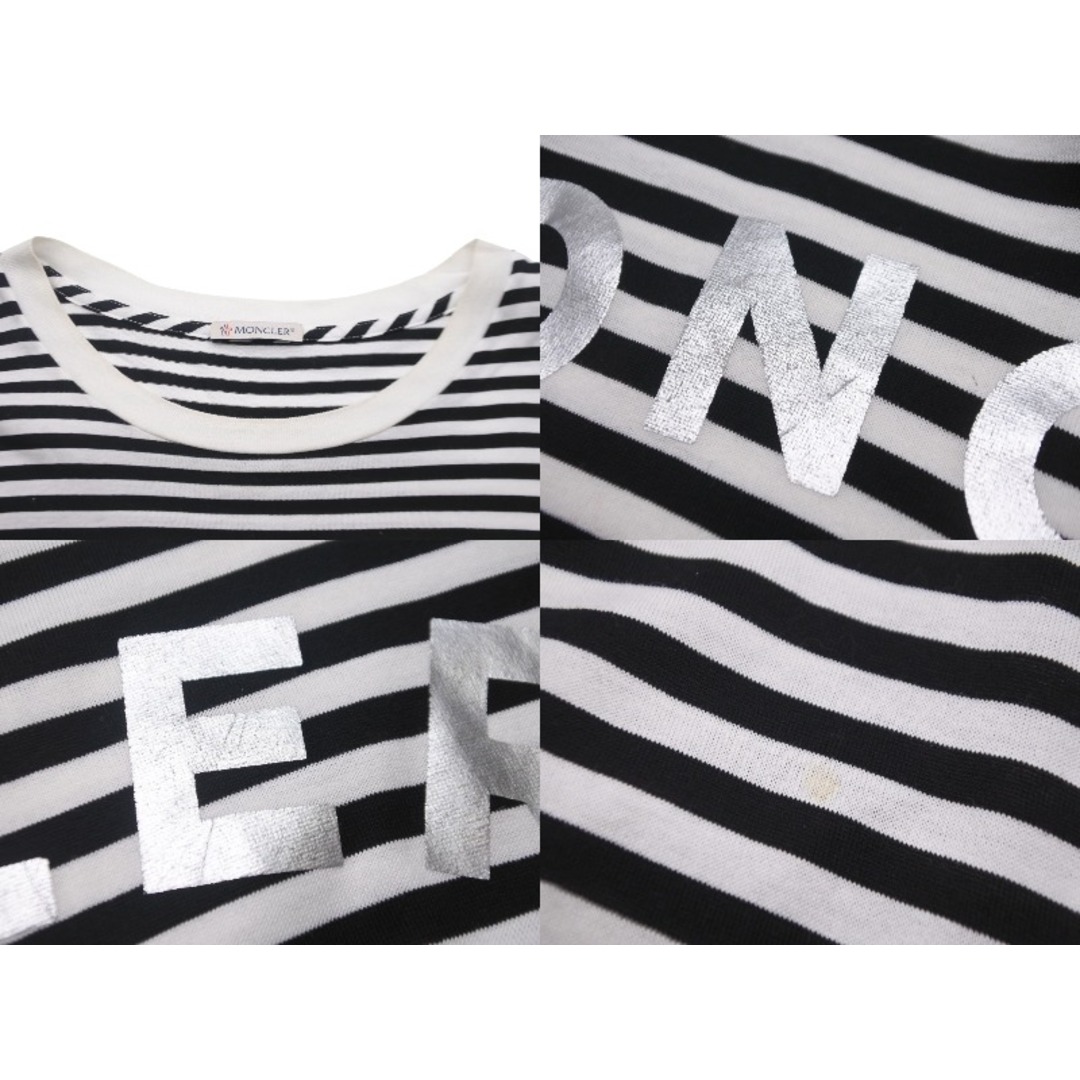 MONCLER - MONCLER モンクレール ボーダー ロゴ 半袖Tシャツ ブラック