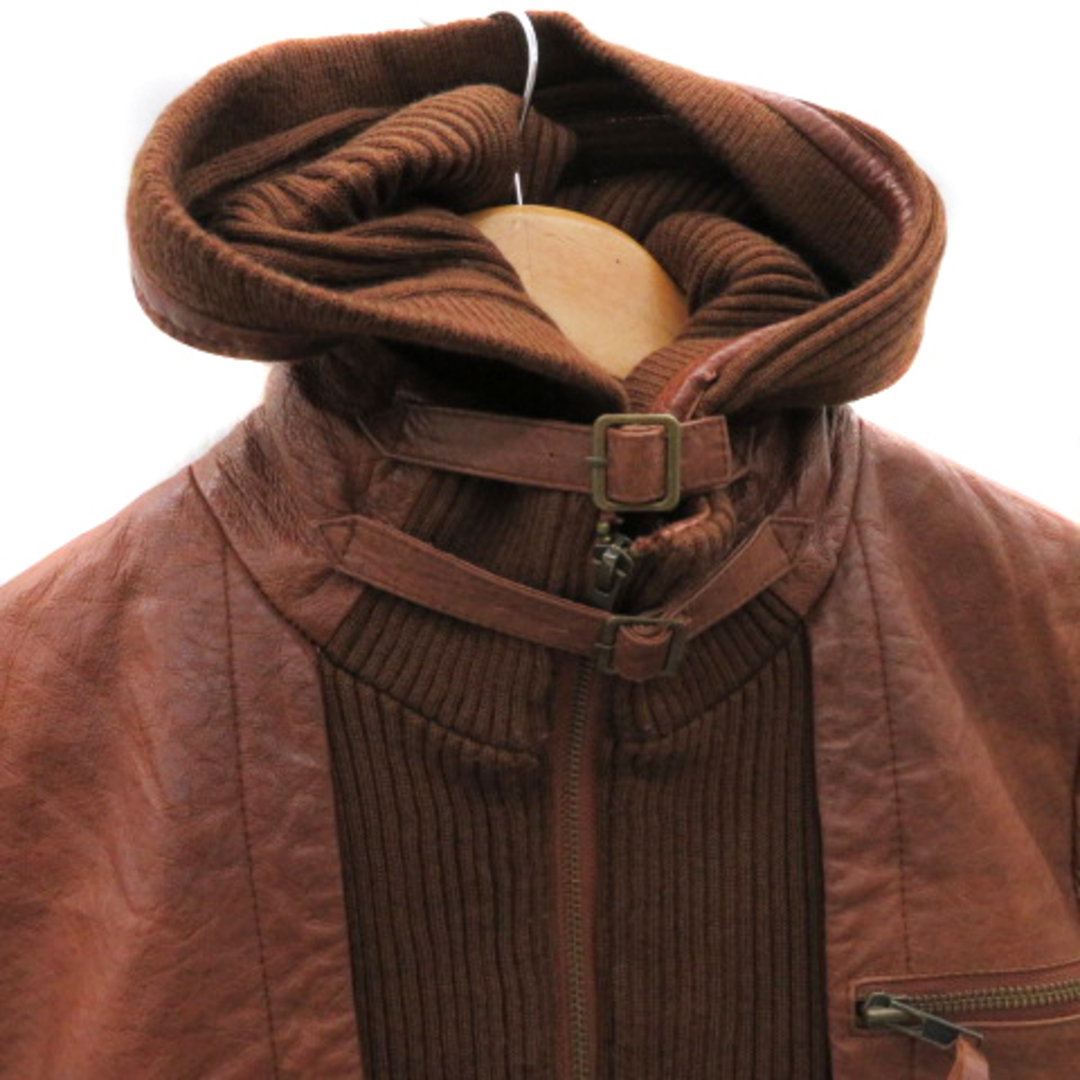 Smork(スモーク)のスモーク レザージャケット 革ジャン ミドル ダブルジップ シングル  ブラウン レディースのジャケット/アウター(その他)の商品写真