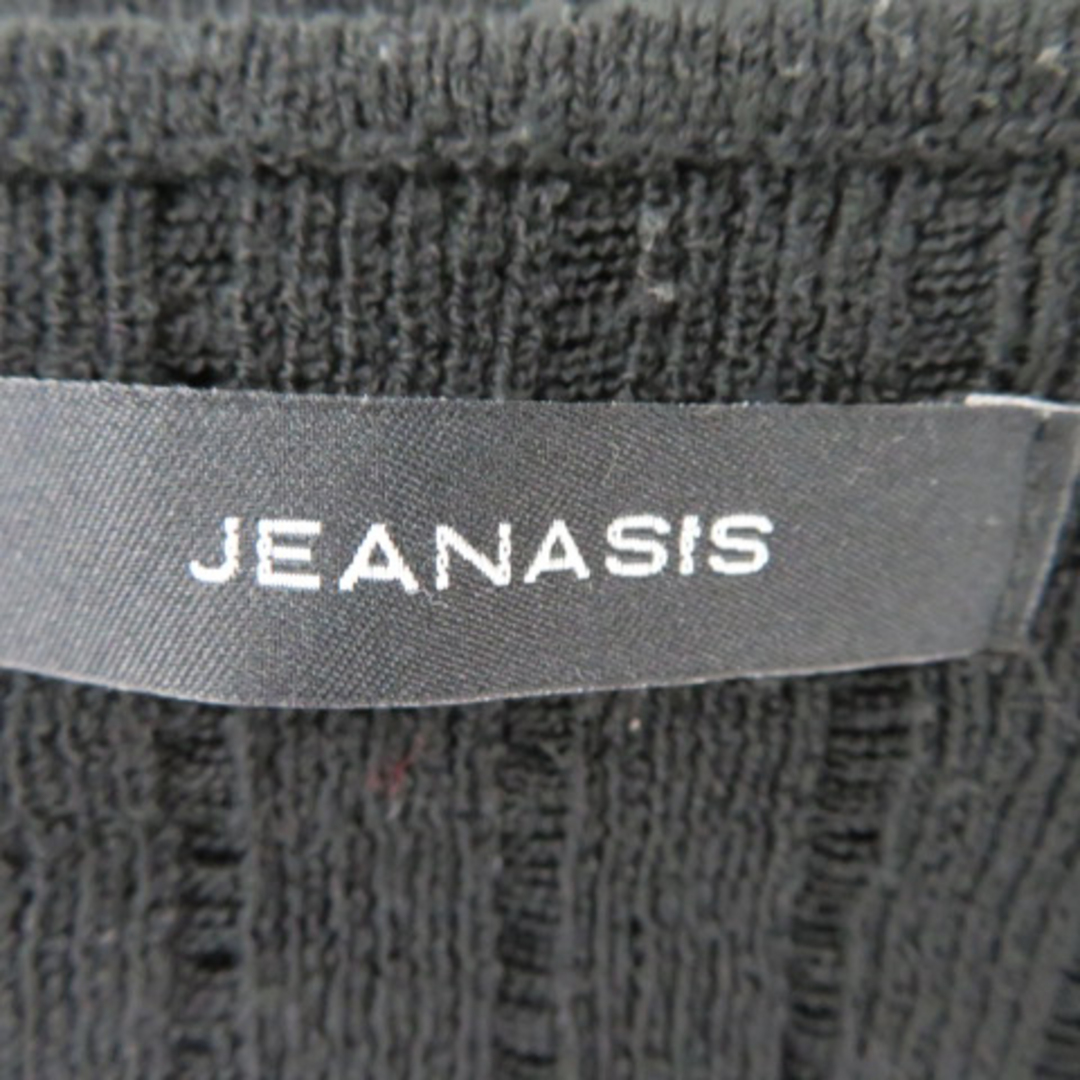 JEANASIS(ジーナシス)のジーナシス ニット カットソー 長袖 シースルー 無地 オーバーサイズ F 黒 レディースのトップス(ニット/セーター)の商品写真