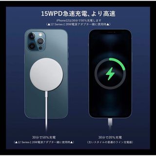 ワイヤレス充電器 磁気ワイヤレス充電器 iPhone12 など対応(バッテリー/充電器)