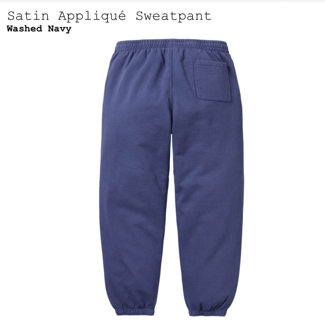 Satin Appliqué Sweatpant Navy S