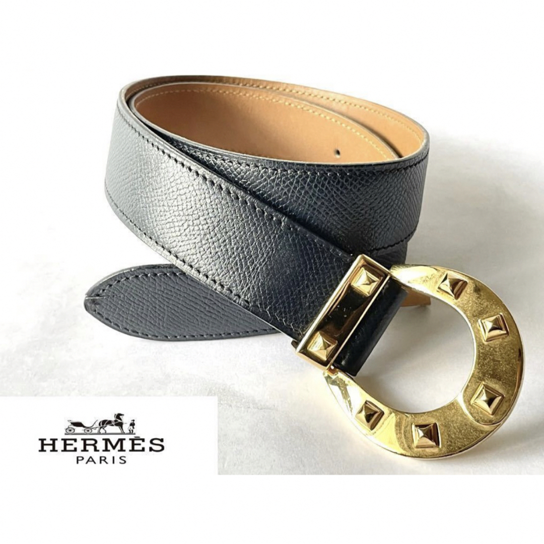 Hermes - HERMES エルメス ホースシューレザーベルト65 ゴールド金具 ...