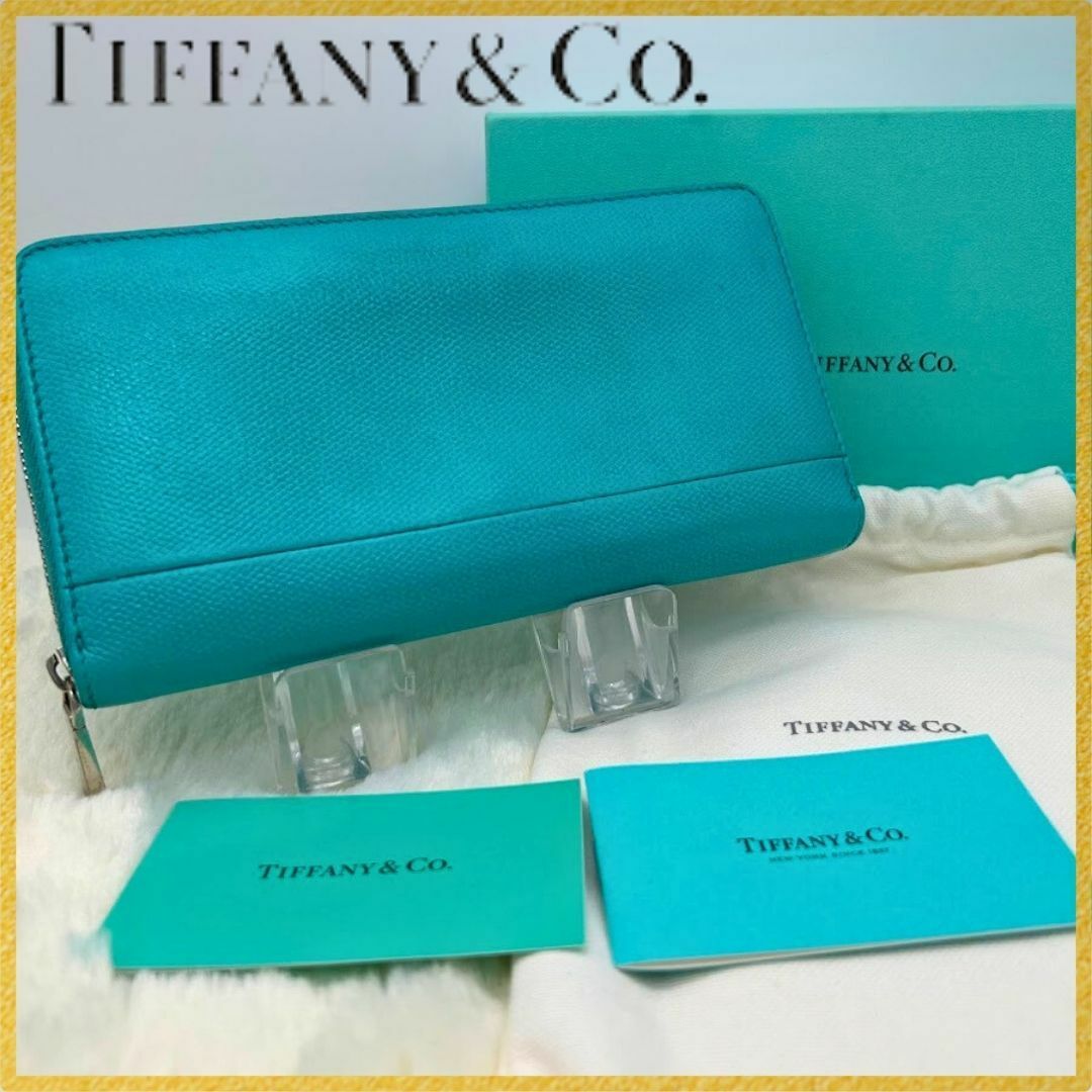 TIFFANY＆Co ティファニー  レザー ラウンドファスナー長財布スマホ/家電/カメラ