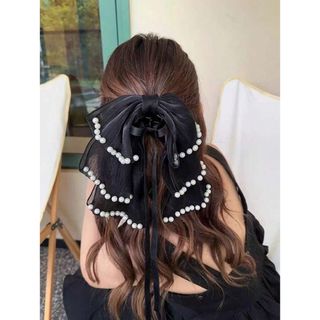 ザラ(ZARA)のフェイクパール リボン ヘアクリップ ヘアアクセサリー 結婚式 (バレッタ/ヘアクリップ)