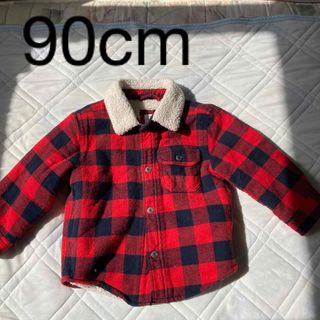 ベビーギャップ(babyGAP)の赤チェック柄ダウン 90cm(ジャケット/上着)