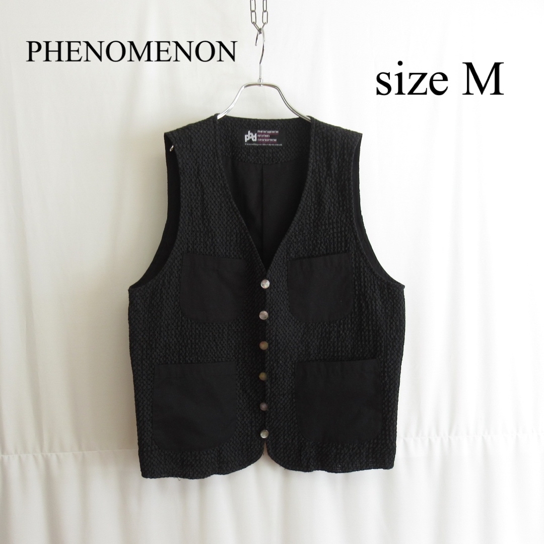 PHENOMENON デザイン ボタン ジレ ベスト M相当 モード ストリート