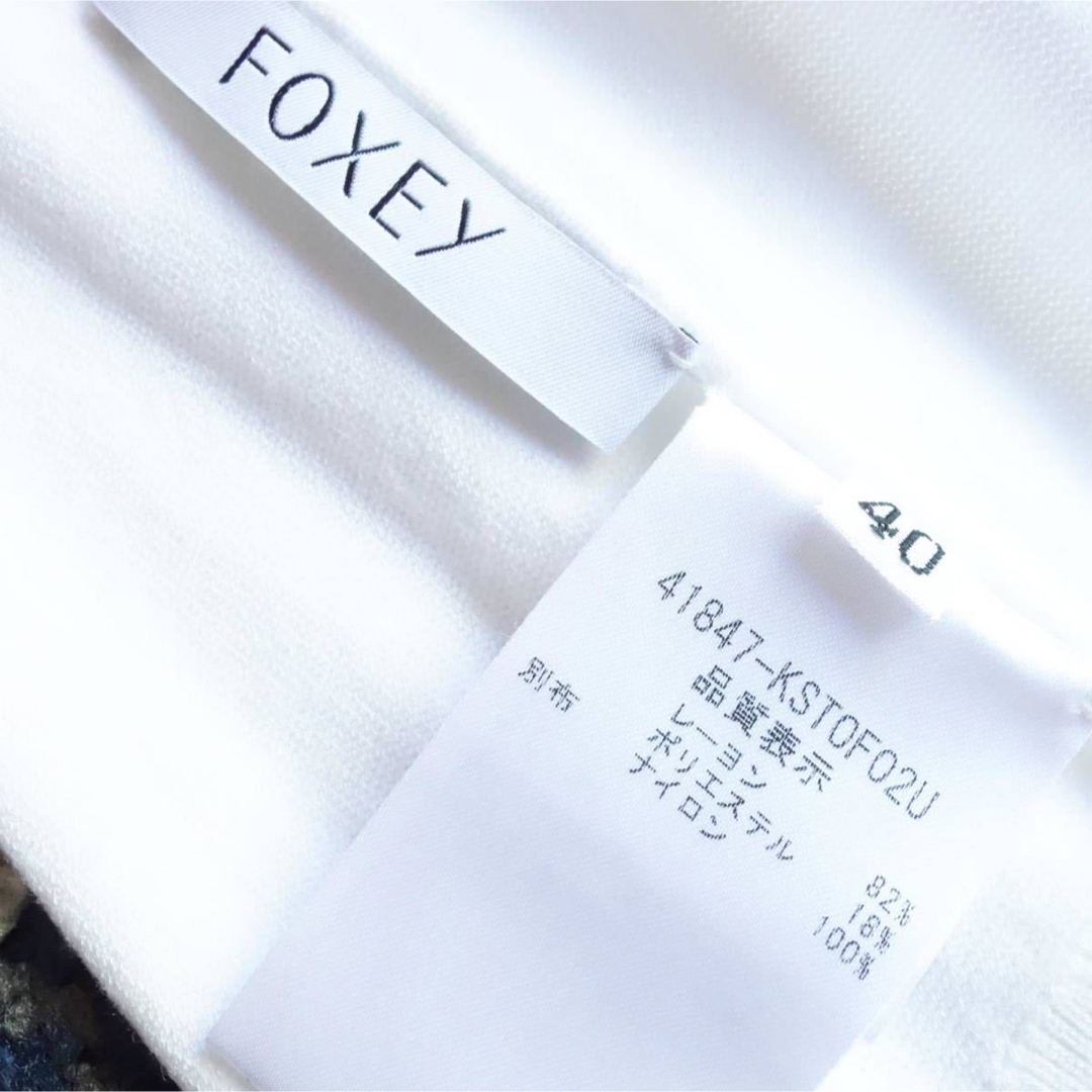 FOXEY - FOXEY 40 ホワイト Ballon Knit Topsの通販 by ʕ•ᴥ•ʔ