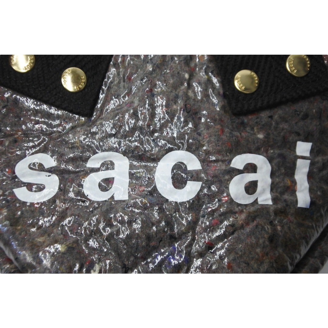 Sacai サカイ トートバッグ サウンドプルーフ トートバッグ スモール グレー 21SS ゴールド金具 美品 中古 55622
