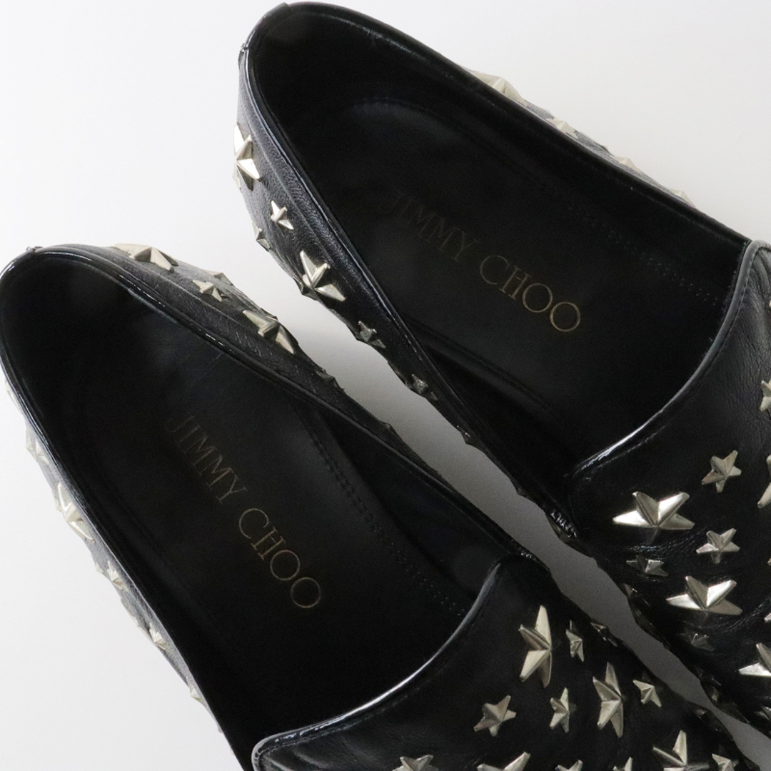 JIMMY CHOO(ジミーチュウ)のJIMMY CHOO ジミーチュウ SLOANE スタースタッズ レザー スリッポン 40///ブラック スローン メンズ◇【2400010813535】 レディースの靴/シューズ(スリッポン/モカシン)の商品写真