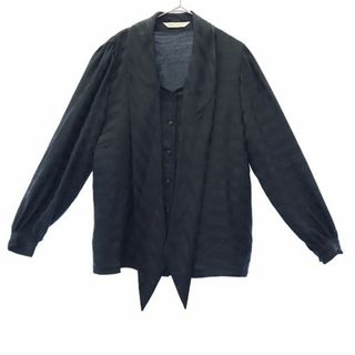 ピエールバルマン 総柄 長袖 シャツ ブラック PIERRE BALMAIN ブラウス レディース 【中古】 【231017】 メール便可