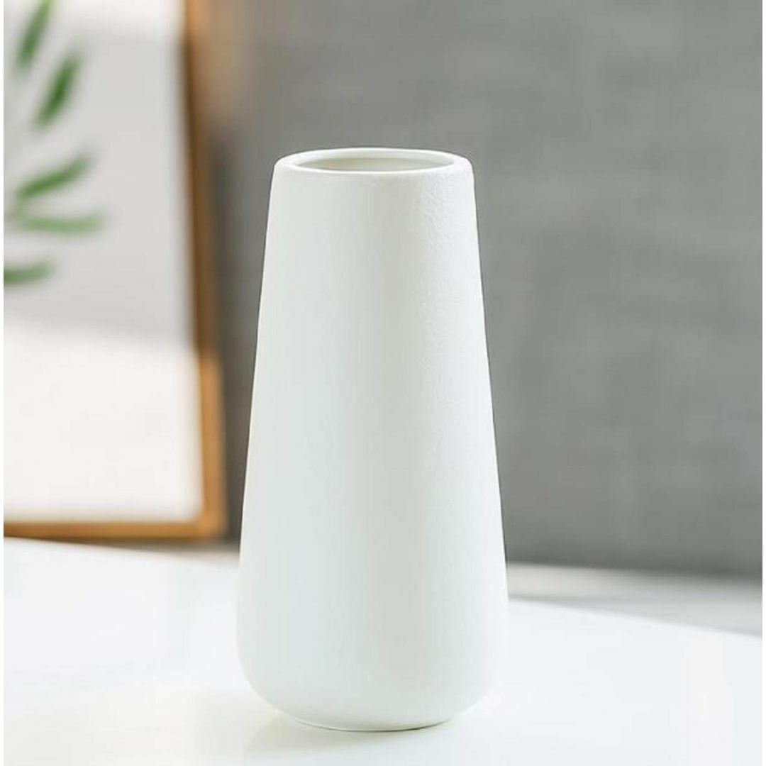 【色: ホワイト-20cm】かびん フラワーベース ホワイト白 セラミック 陶器