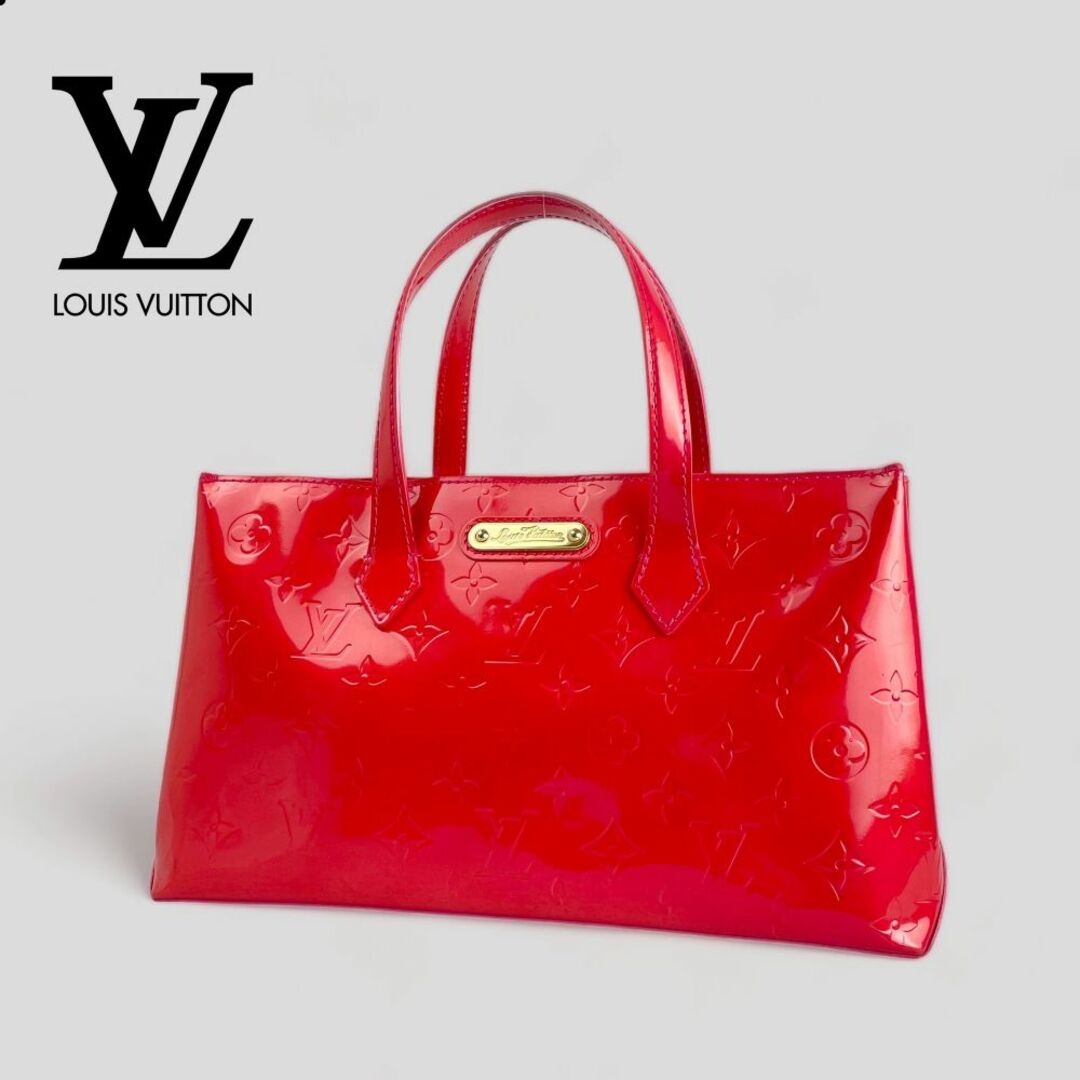 ☆☆LOUIS VUITTON ルイヴィトン ヴェルニ ウィルシャーPM M93643 ローズポップ ハンドバッグ モノグラム レディース ゴールド金具